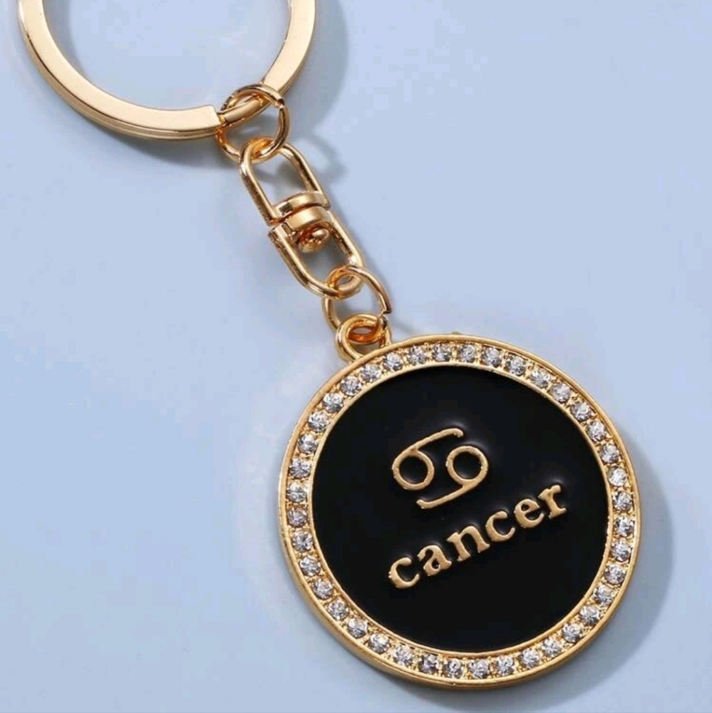 Cancer Zodiac Gold Toned Keychain